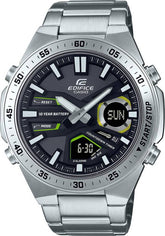 Edifice Men's Watch Analog-Digital Black Dial Silver Stainless Band, EFV-C110D-1A3VDF